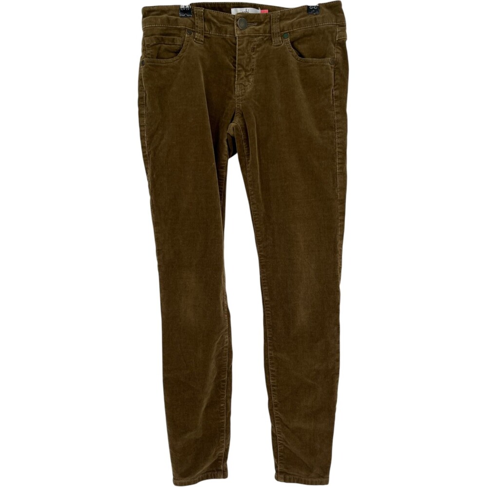 Cabi Jeans Skinny Women's Size 4 Corduroy Pants Brown Green Moss Style 3567 Boho